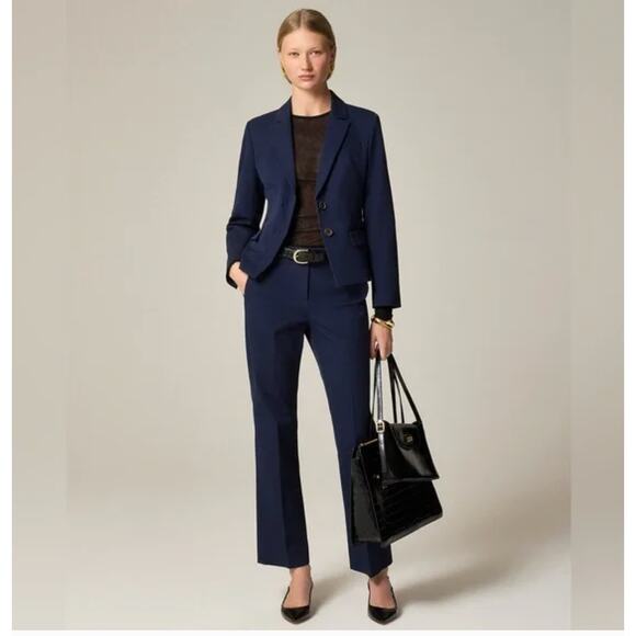 J Crew Kaya Pants 6 Navy Blue NWT CI418 J.Crew Bi Stretch Office Capsule Prep - Picture 1 of 4